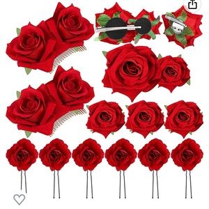 12 Pieces Rose Flower Hair Clip Rose Hair Pins
